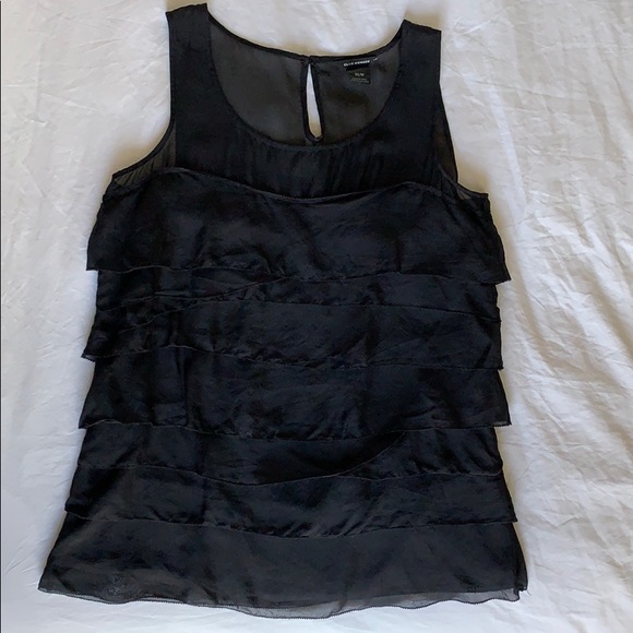 Club Monaco Tiered Ruffled Silk Top - Picture 1 of 9